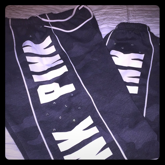 PINK Victoria's Secret Pants - PINK blue colored camo sweats BNWOT